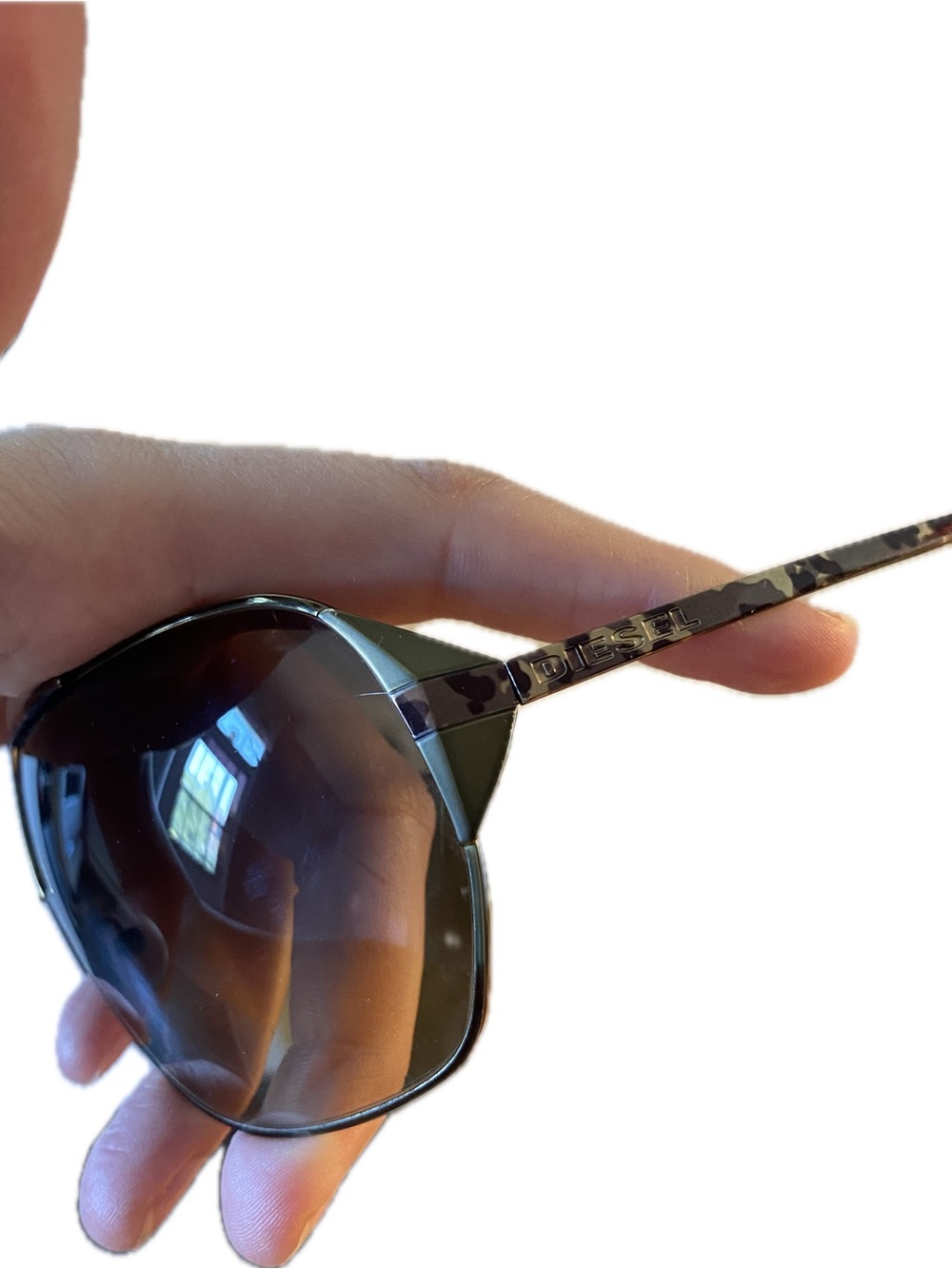 Diesel Tortoiseshell Temple Sunglasses in Brown and Gold